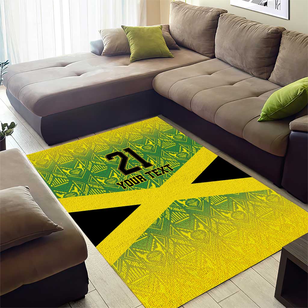 Afro-Jamaicans Custom Area Rug Reggae Boyz With Traditional Pattern LT9