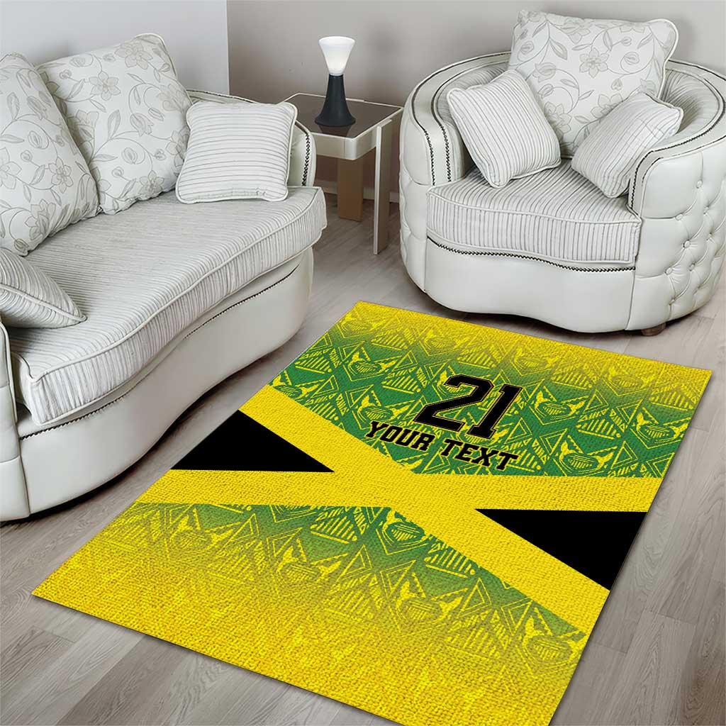 Afro-Jamaicans Custom Area Rug Reggae Boyz With Traditional Pattern LT9