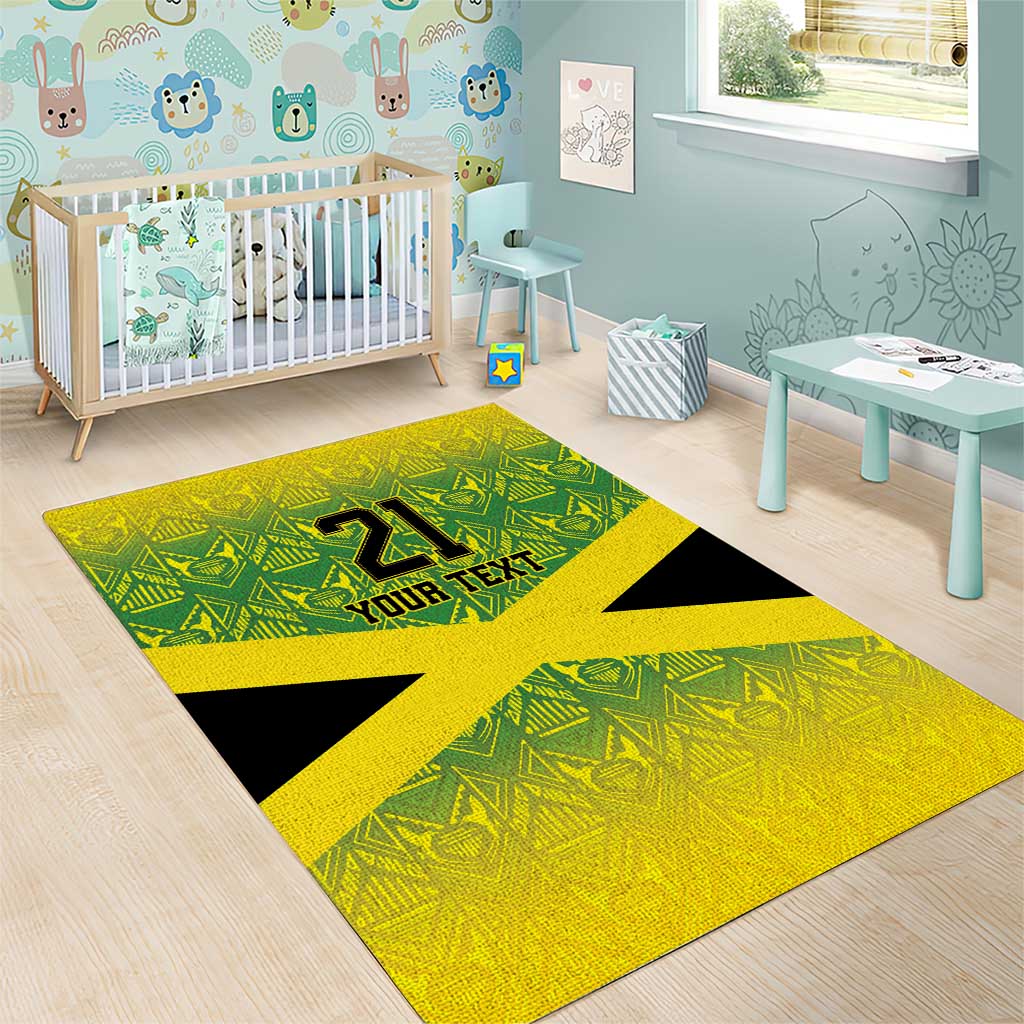 Afro-Jamaicans Custom Area Rug Reggae Boyz With Traditional Pattern LT9