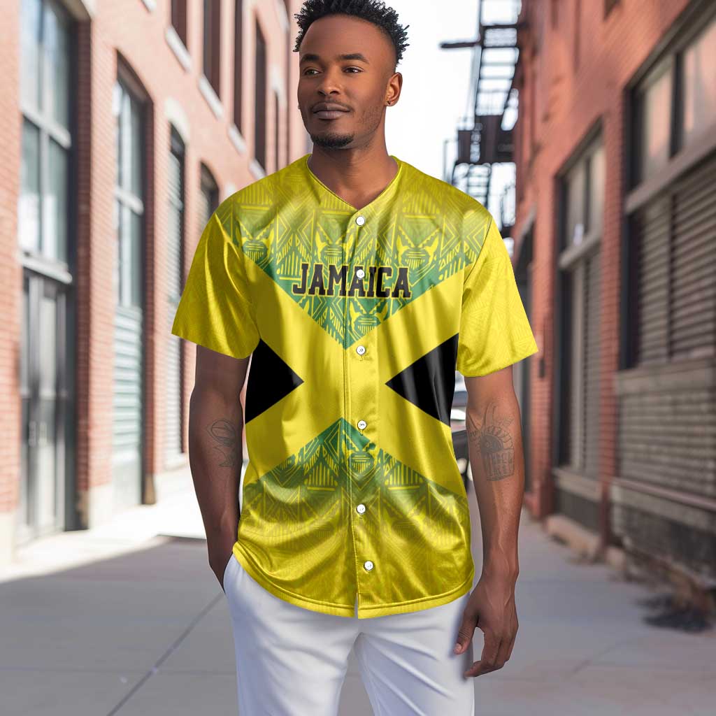 Afro-Jamaicans Custom Baseball Jersey Reggae Boyz With Traditional Pattern LT9