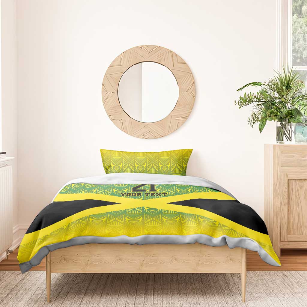 Afro-Jamaicans Custom Bedding Set Reggae Boyz With Traditional Pattern LT9