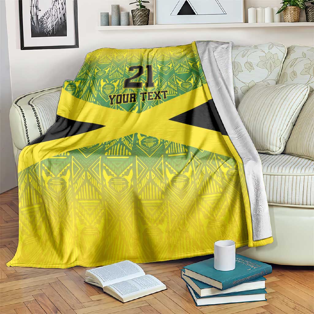 Afro-Jamaicans Custom Blanket Reggae Boyz With Traditional Pattern LT9