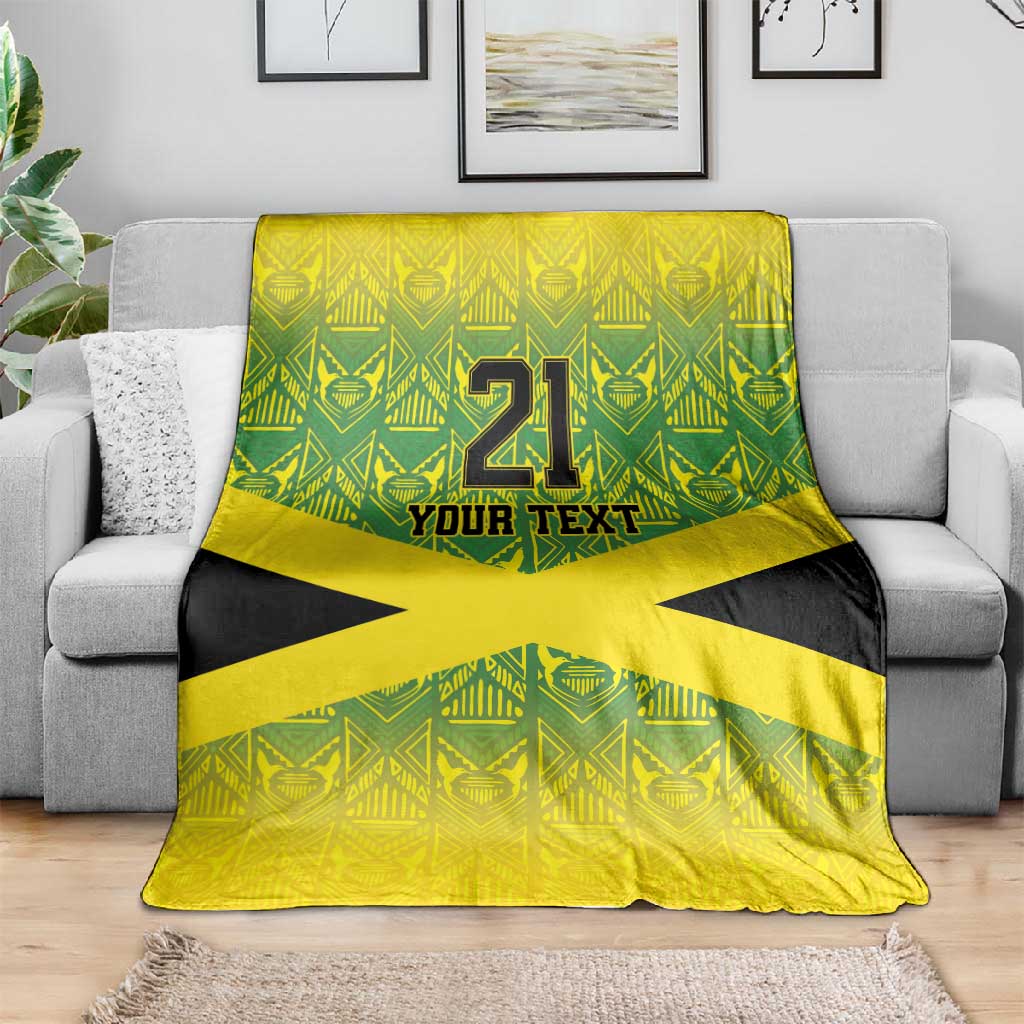 Afro-Jamaicans Custom Blanket Reggae Boyz With Traditional Pattern LT9