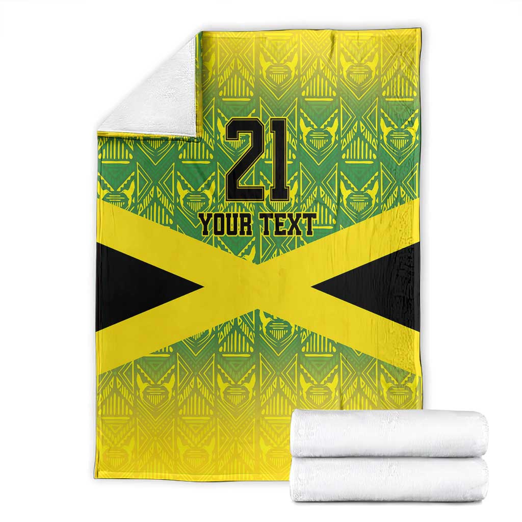 Afro-Jamaicans Custom Blanket Reggae Boyz With Traditional Pattern LT9