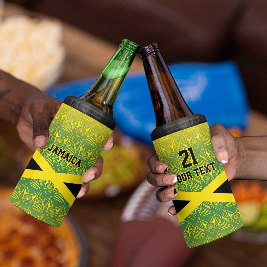 Afro-Jamaicans Custom 4 in 1 Can Cooler Tumbler Reggae Boyz With Traditional Pattern LT9