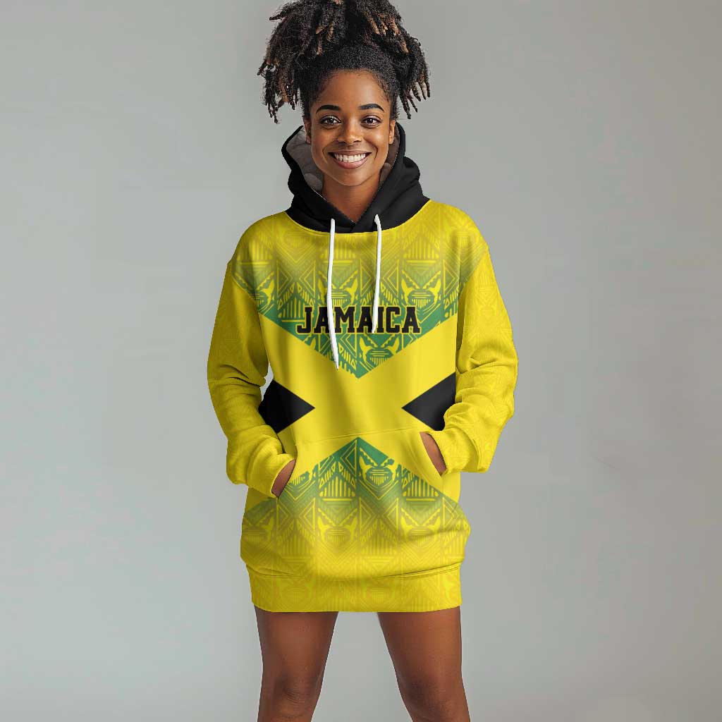 Afro-Jamaicans Custom Hoodie Dress Reggae Boyz With Traditional Pattern LT9