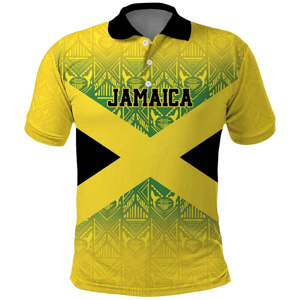 Custom Jamaica Reggae Boyz Polo Shirt With Traditional Pattern LT9