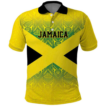 Custom Jamaica Reggae Boyz Polo Shirt With Traditional Pattern LT9