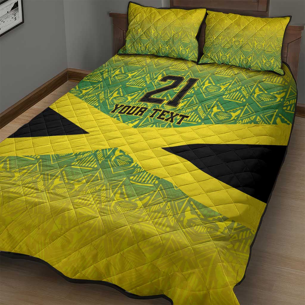 Afro-Jamaicans Custom Quilt Bed Set Reggae Boyz With Traditional Pattern LT9