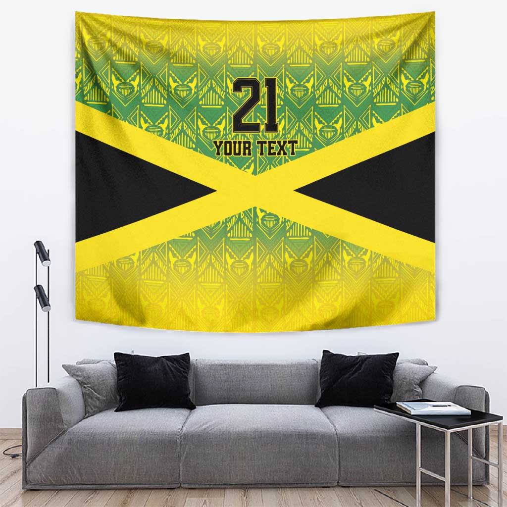 Afro-Jamaicans Custom Tapestry Reggae Boyz With Traditional Pattern LT9