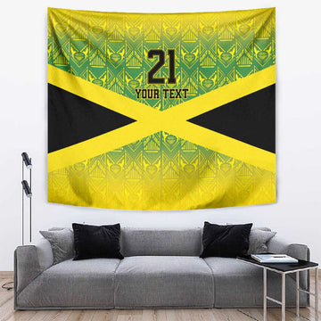 Afro-Jamaicans Custom Tapestry Reggae Boyz With Traditional Pattern LT9