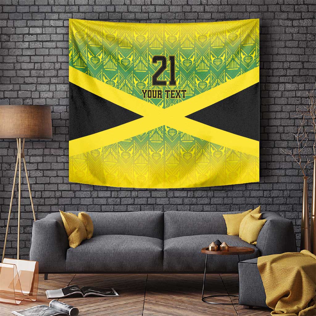 Afro-Jamaicans Custom Tapestry Reggae Boyz With Traditional Pattern LT9