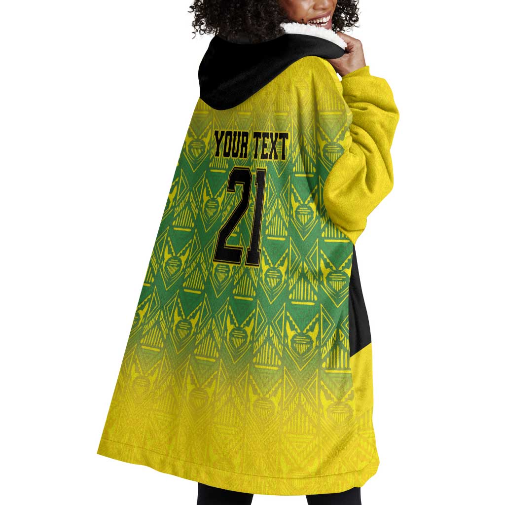 Afro-Jamaicans Custom Wearable Blanket Hoodie Reggae Boyz With Traditional Pattern LT9