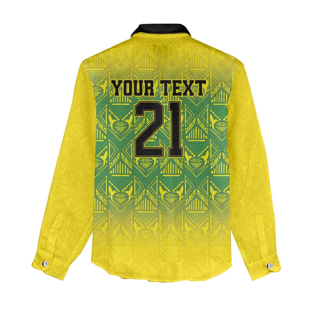 Afro-Jamaicans Custom Women Casual Shirt Reggae Boyz With Traditional Pattern LT9