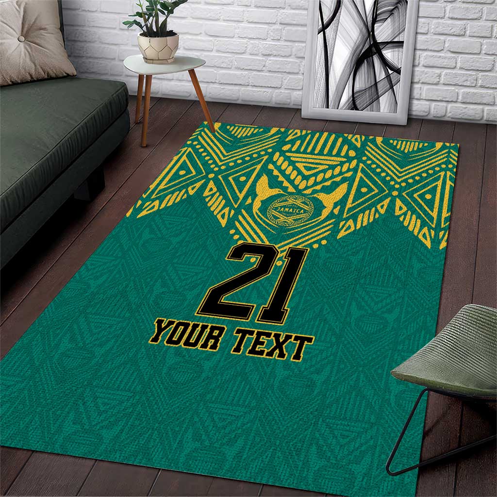 Afro-Jamaicans Tribal Custom Football Area Rug Green Style LT9