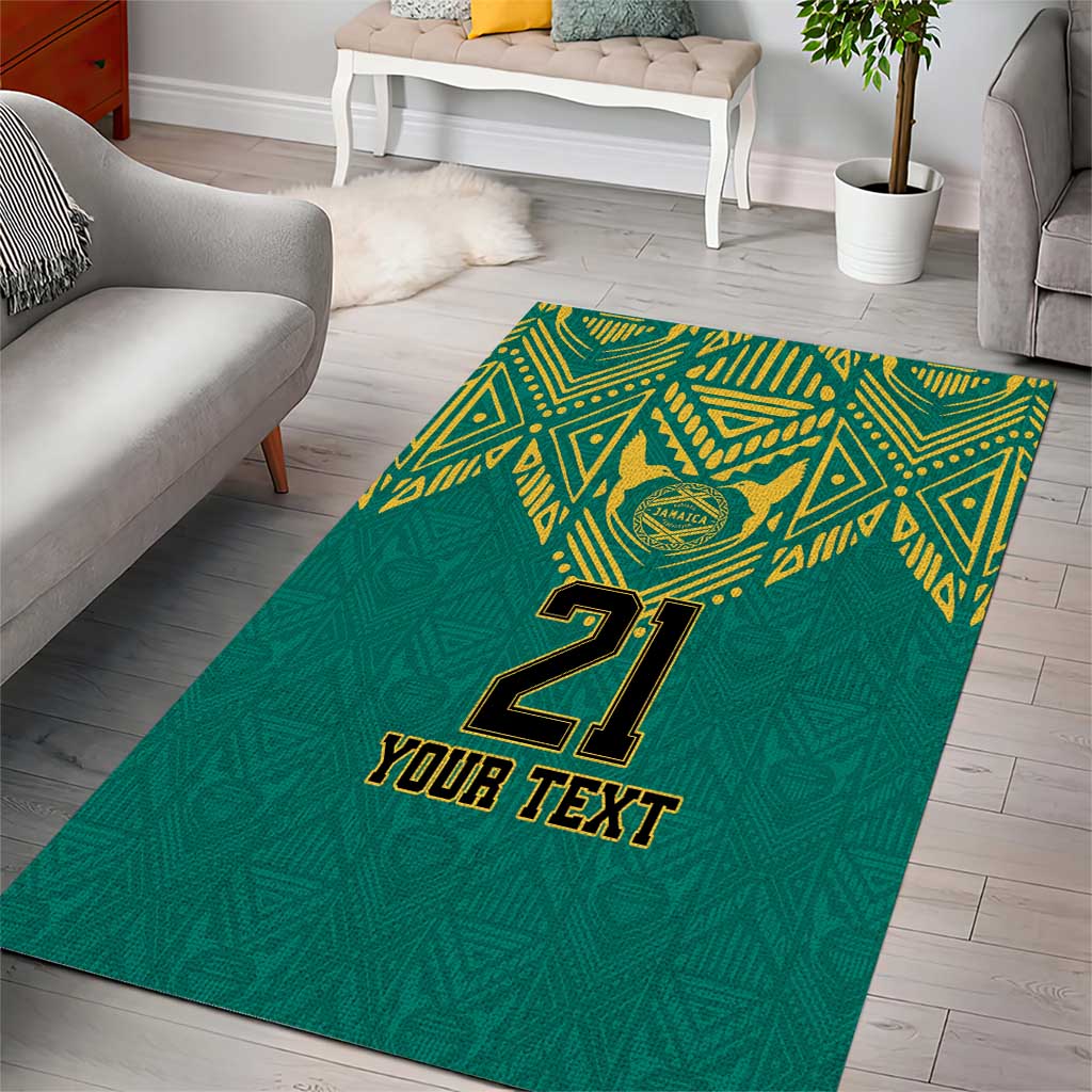 Afro-Jamaicans Tribal Custom Football Area Rug Green Style LT9