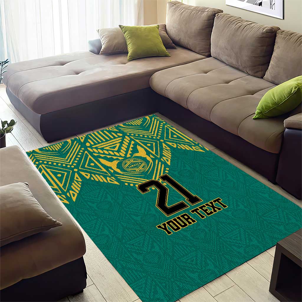 Afro-Jamaicans Tribal Custom Football Area Rug Green Style LT9