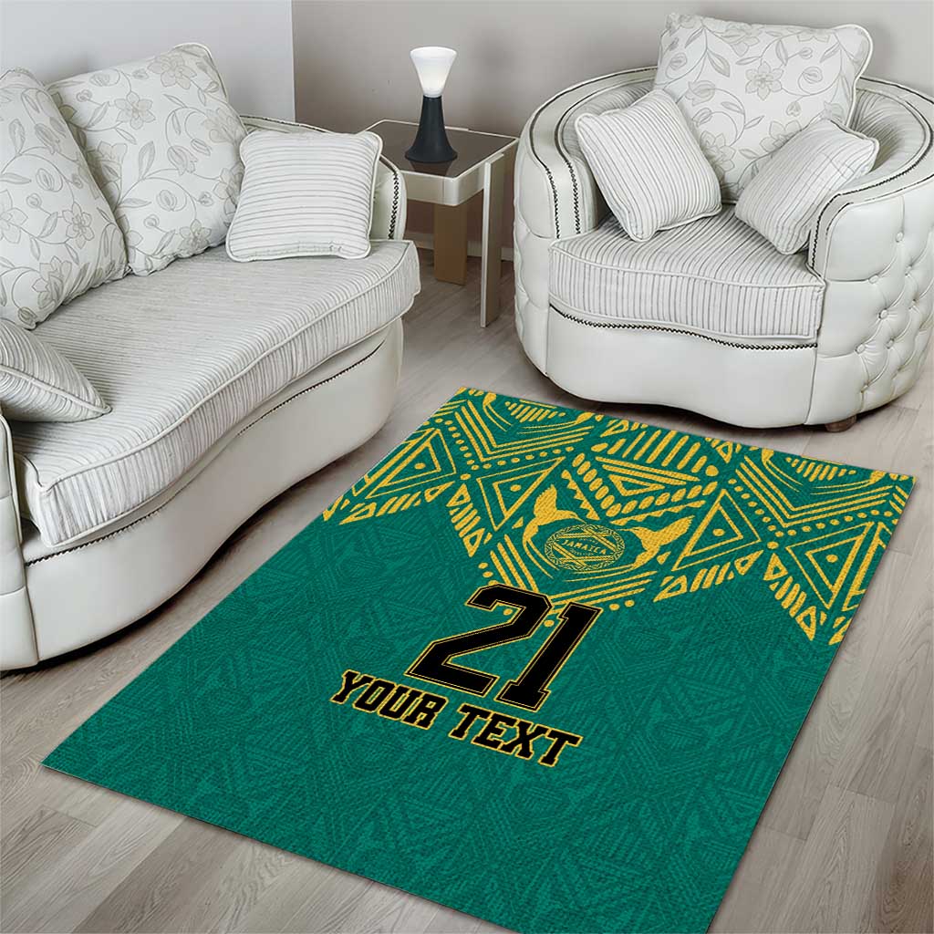 Afro-Jamaicans Tribal Custom Football Area Rug Green Style LT9