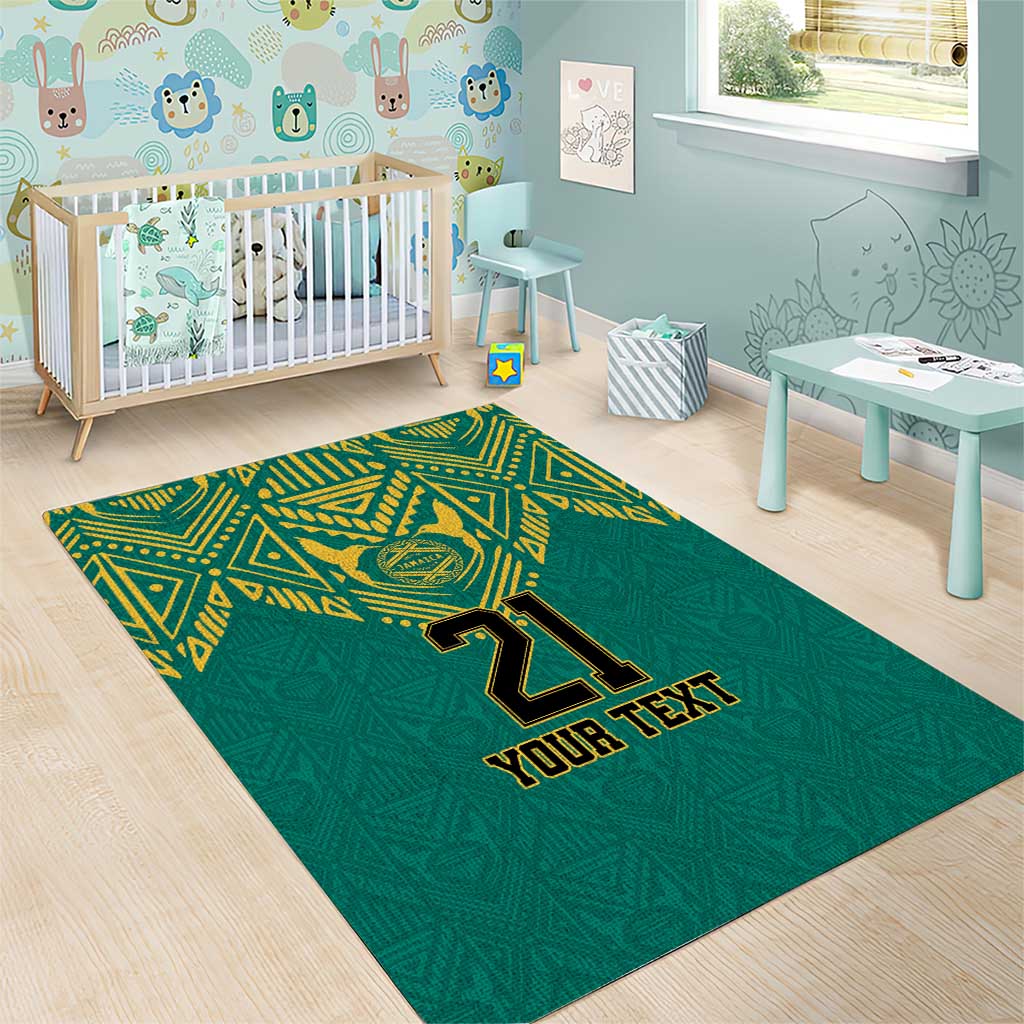 Afro-Jamaicans Tribal Custom Football Area Rug Green Style LT9