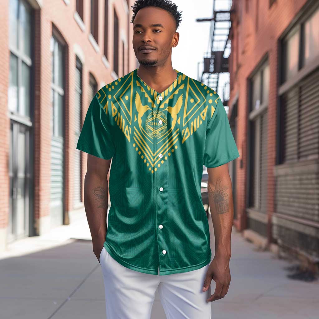 Afro-Jamaicans Tribal Custom Football Baseball Jersey Green Style LT9