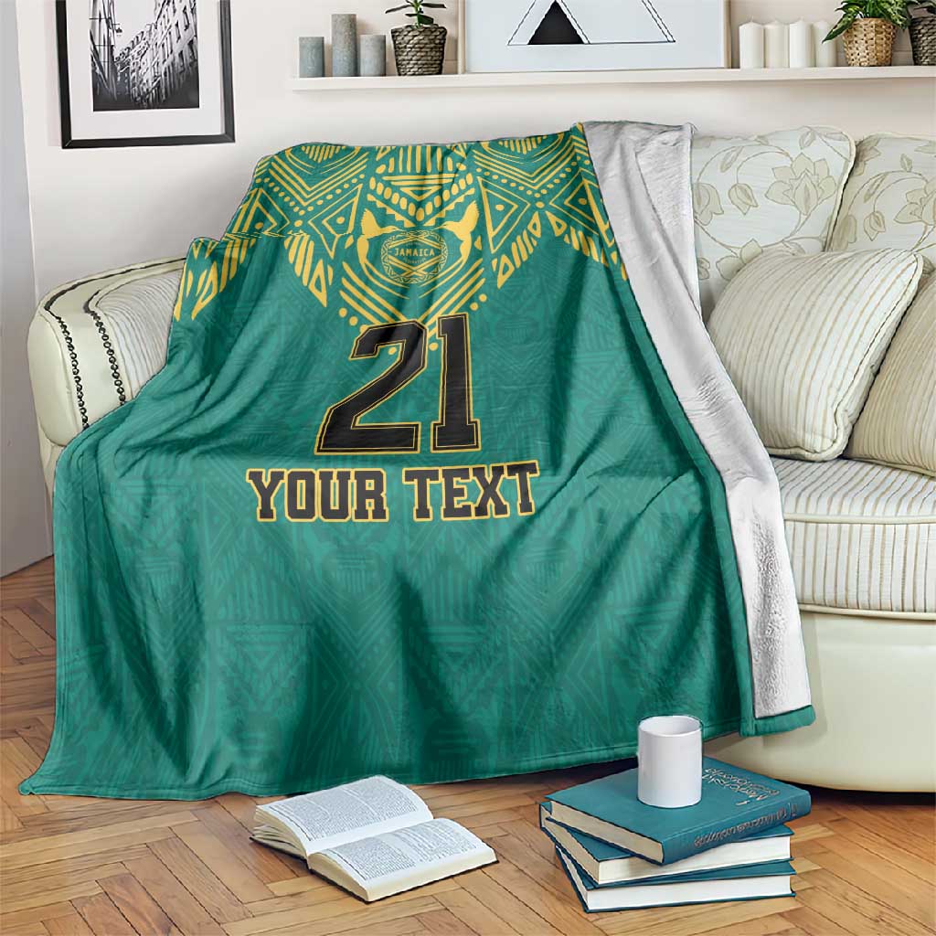 Afro-Jamaicans Tribal Custom Football Blanket Green Style LT9