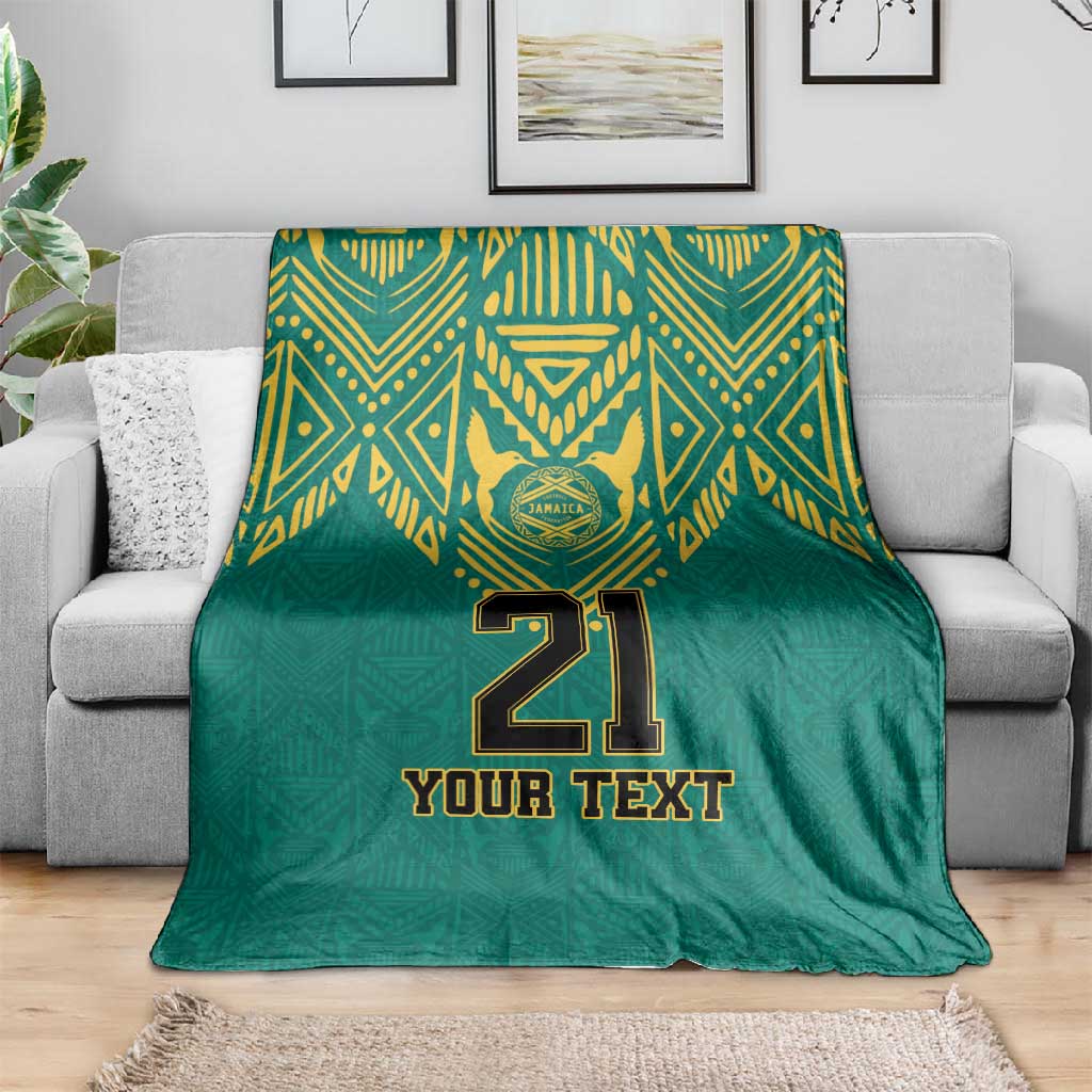 Afro-Jamaicans Tribal Custom Football Blanket Green Style LT9
