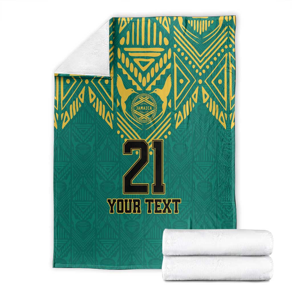 Afro-Jamaicans Tribal Custom Football Blanket Green Style LT9