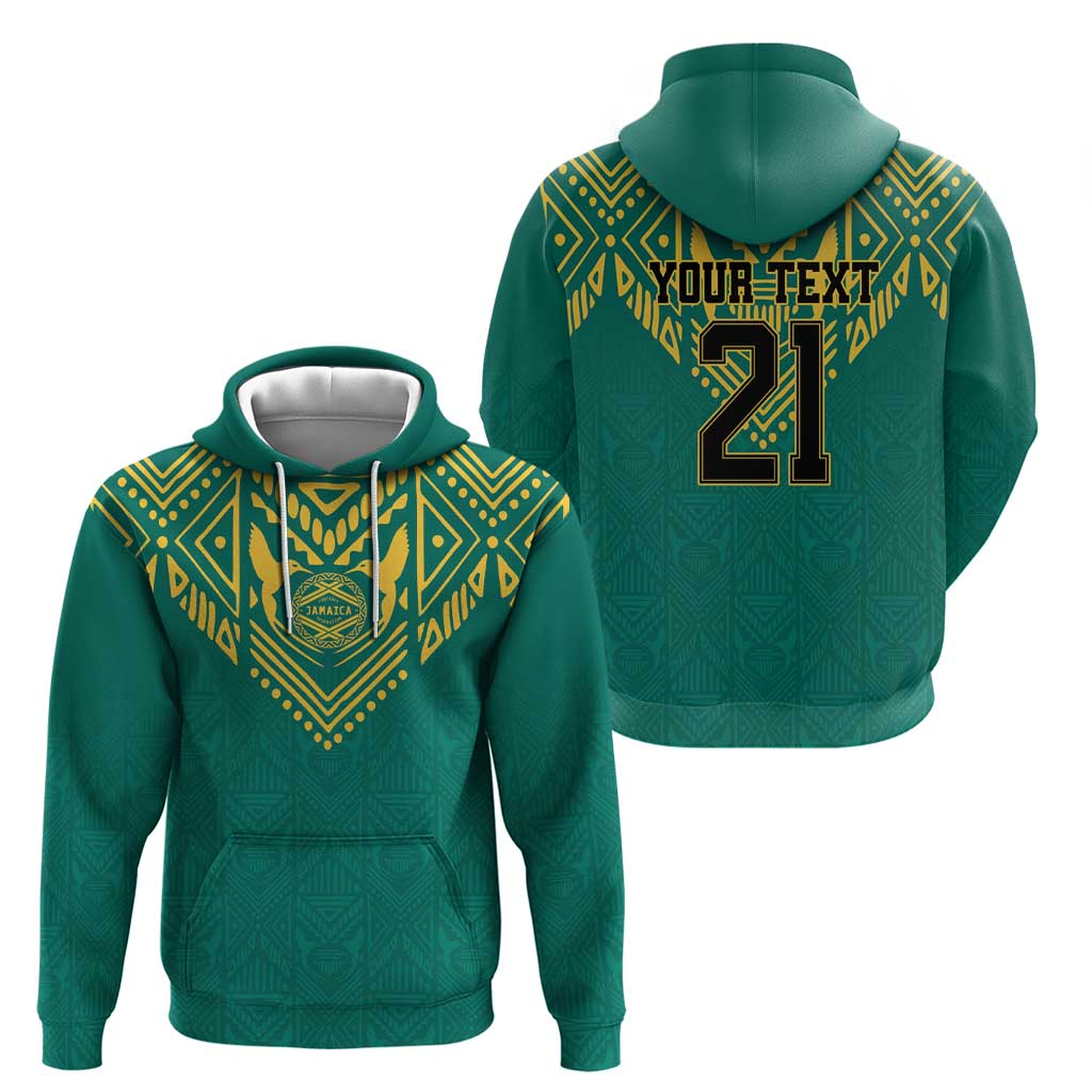 Jamaica Tribal Custom Football Hoodie Green Style LT9