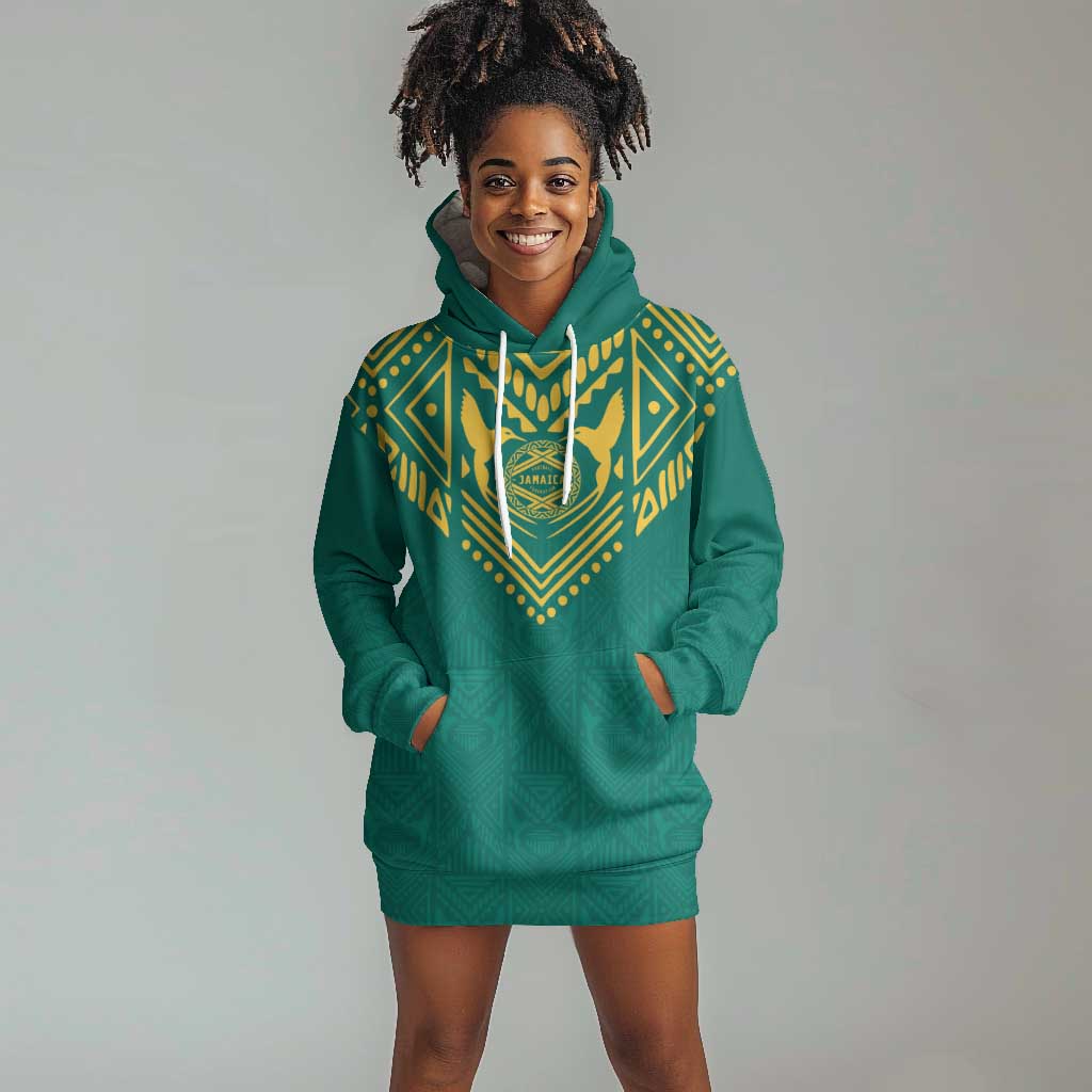 Afro-Jamaicans Tribal Custom Football Hoodie Dress Green Style LT9
