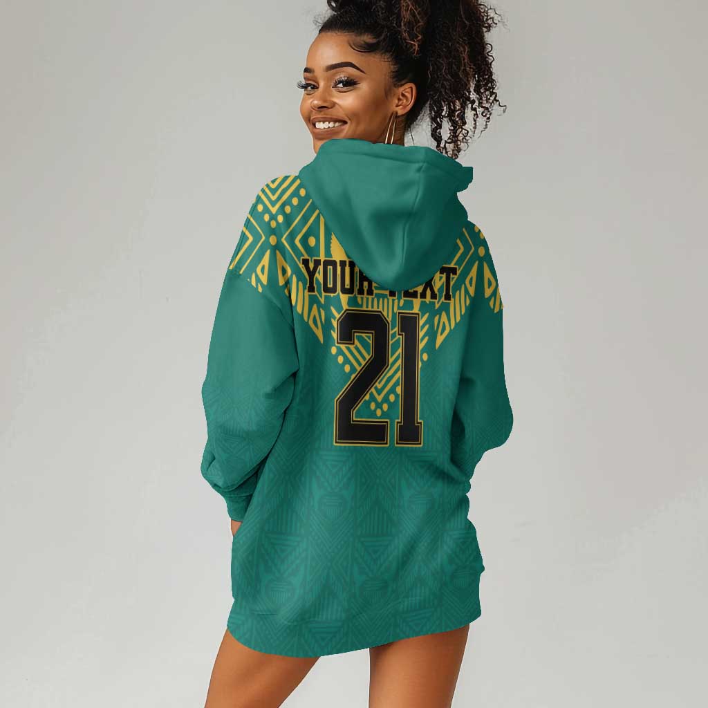 Afro-Jamaicans Tribal Custom Football Hoodie Dress Green Style LT9