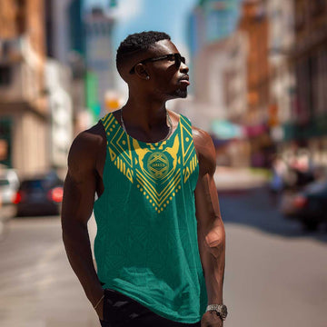 Afro-Jamaicans Tribal Custom Football Men Tank Top Green Style LT9