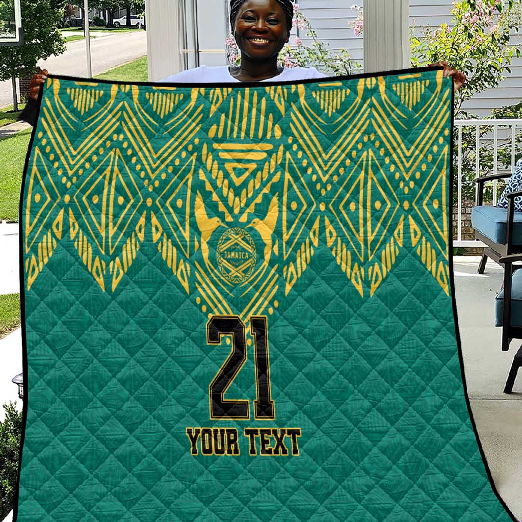 Afro-Jamaicans Tribal Custom Football Quilt Green Style LT9