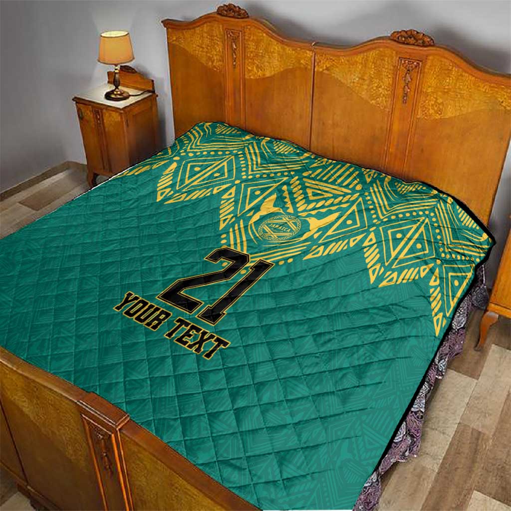 Afro-Jamaicans Tribal Custom Football Quilt Green Style LT9