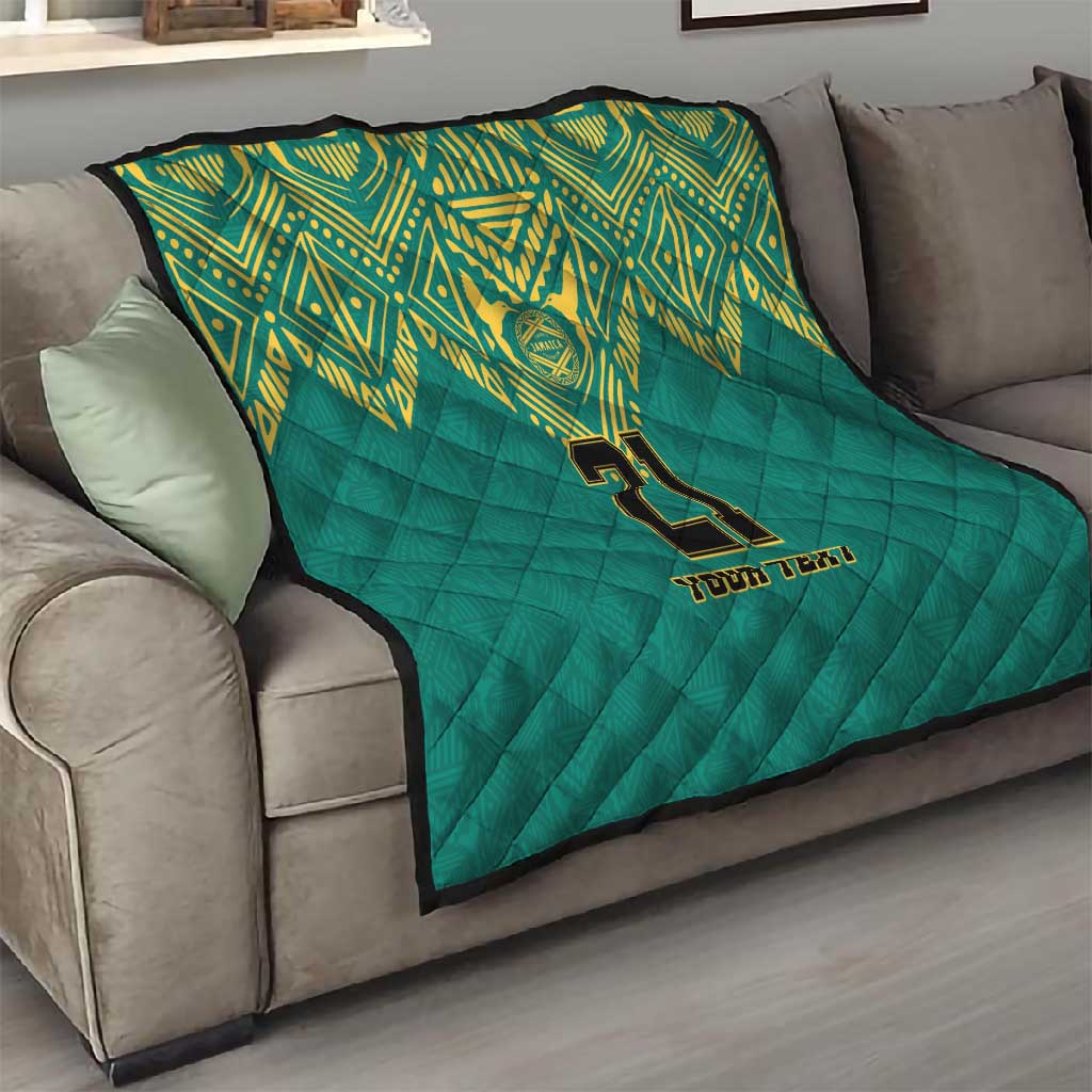 Afro-Jamaicans Tribal Custom Football Quilt Green Style LT9