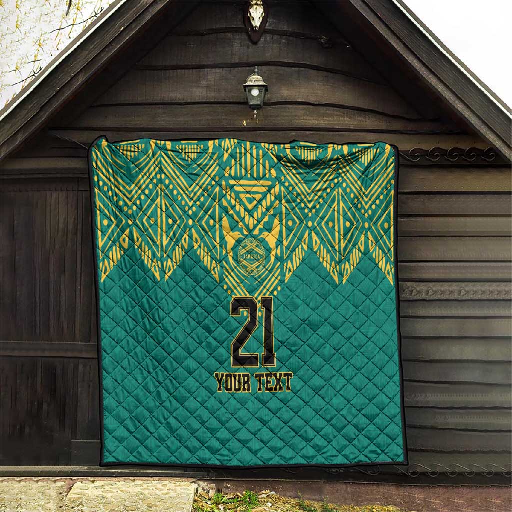 Afro-Jamaicans Tribal Custom Football Quilt Green Style LT9