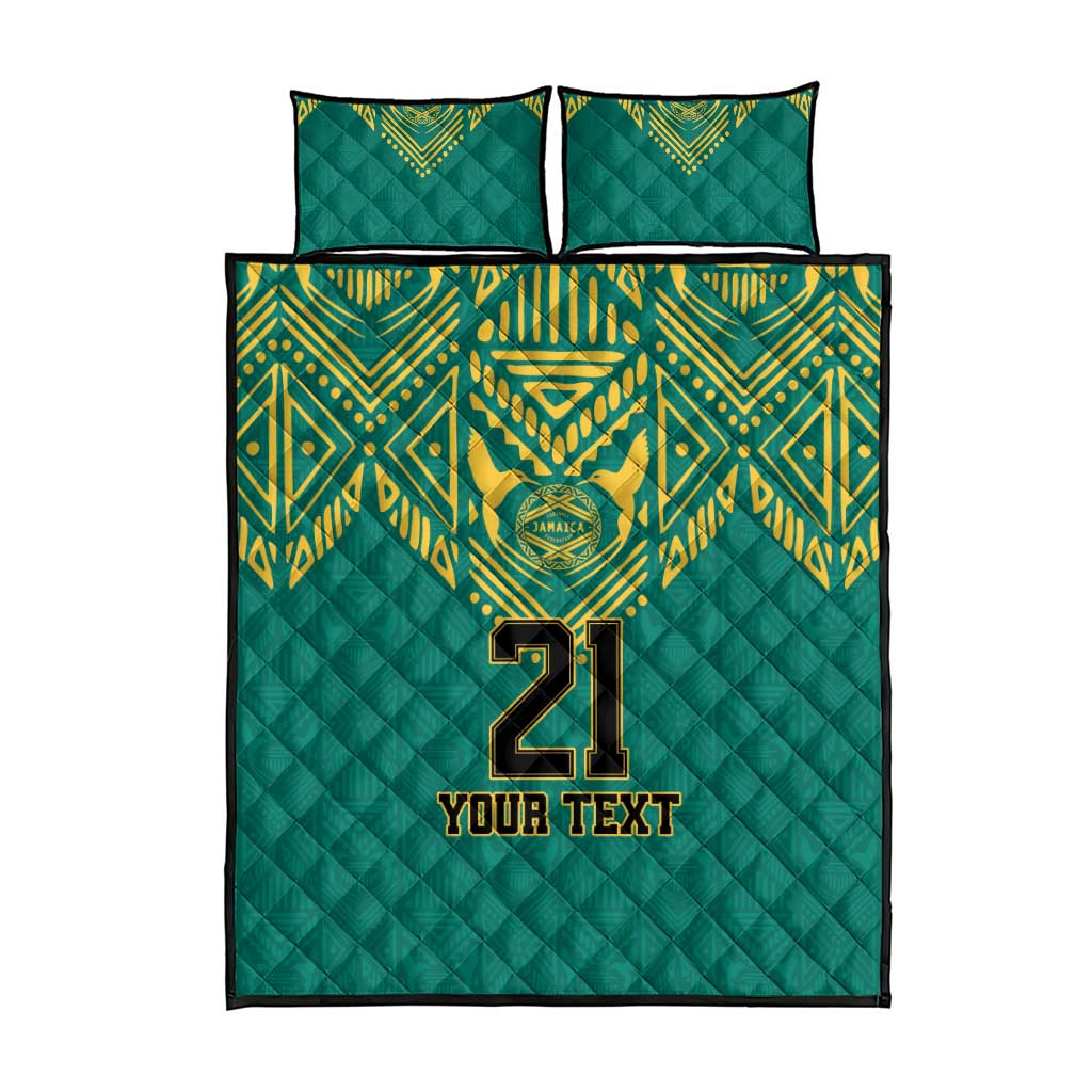 Afro-Jamaicans Tribal Custom Football Quilt Bed Set Green Style LT9