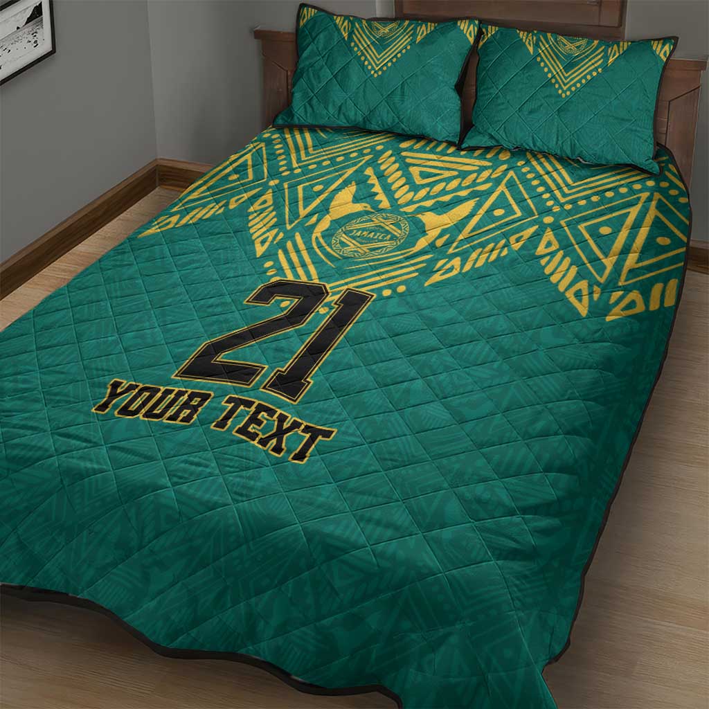 Afro-Jamaicans Tribal Custom Football Quilt Bed Set Green Style LT9