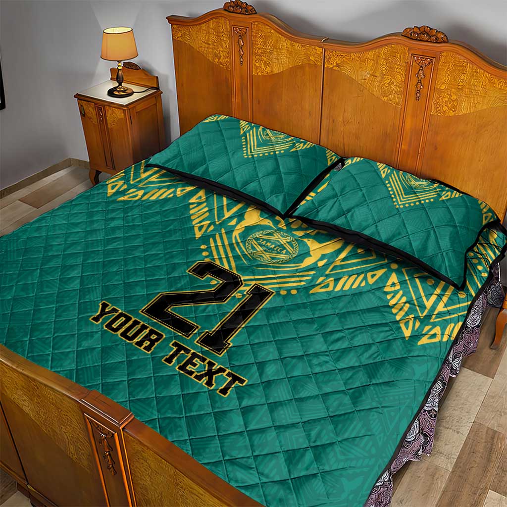 Afro-Jamaicans Tribal Custom Football Quilt Bed Set Green Style LT9