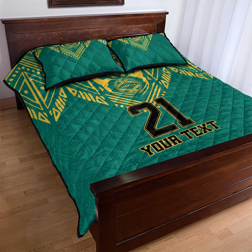 Afro-Jamaicans Tribal Custom Football Quilt Bed Set Green Style LT9
