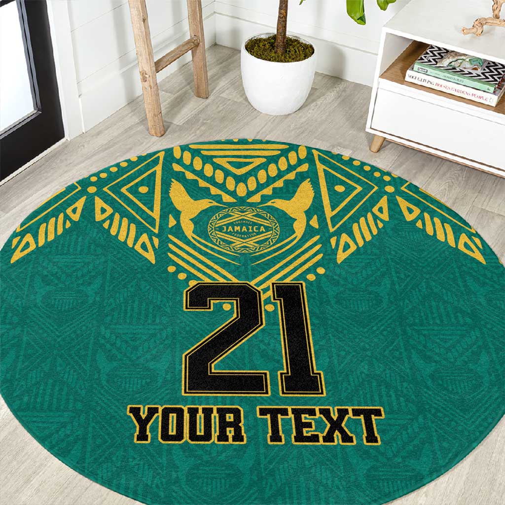 Afro-Jamaicans Tribal Custom Football Round Carpet Green Style LT9