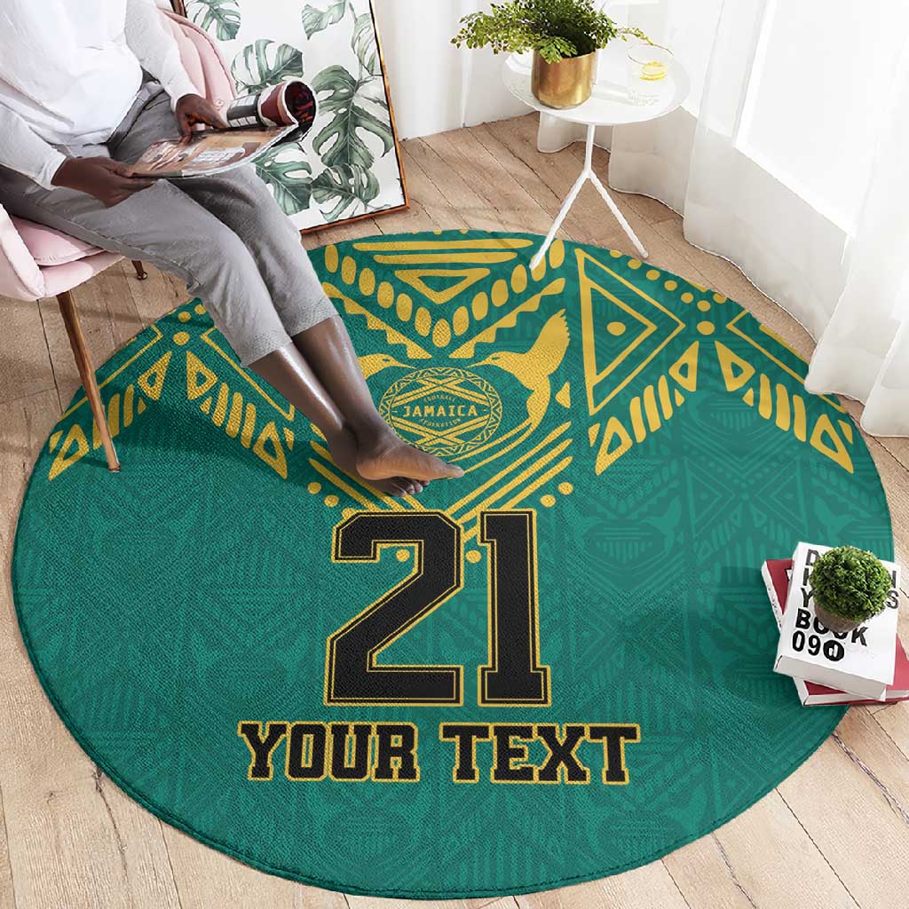 Afro-Jamaicans Tribal Custom Football Round Carpet Green Style LT9