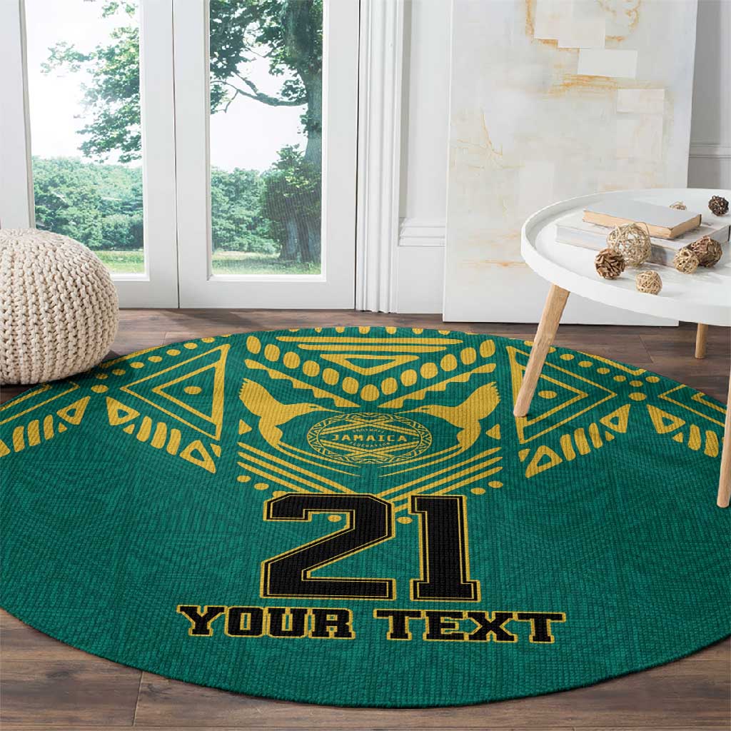 Afro-Jamaicans Tribal Custom Football Round Carpet Green Style LT9
