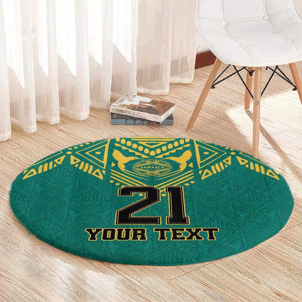 Afro-Jamaicans Tribal Custom Football Round Carpet Green Style LT9