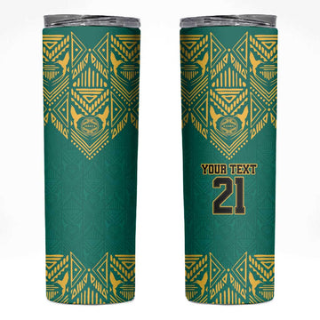 Afro-Jamaicans Tribal Custom Football Skinny Tumbler Green Style LT9