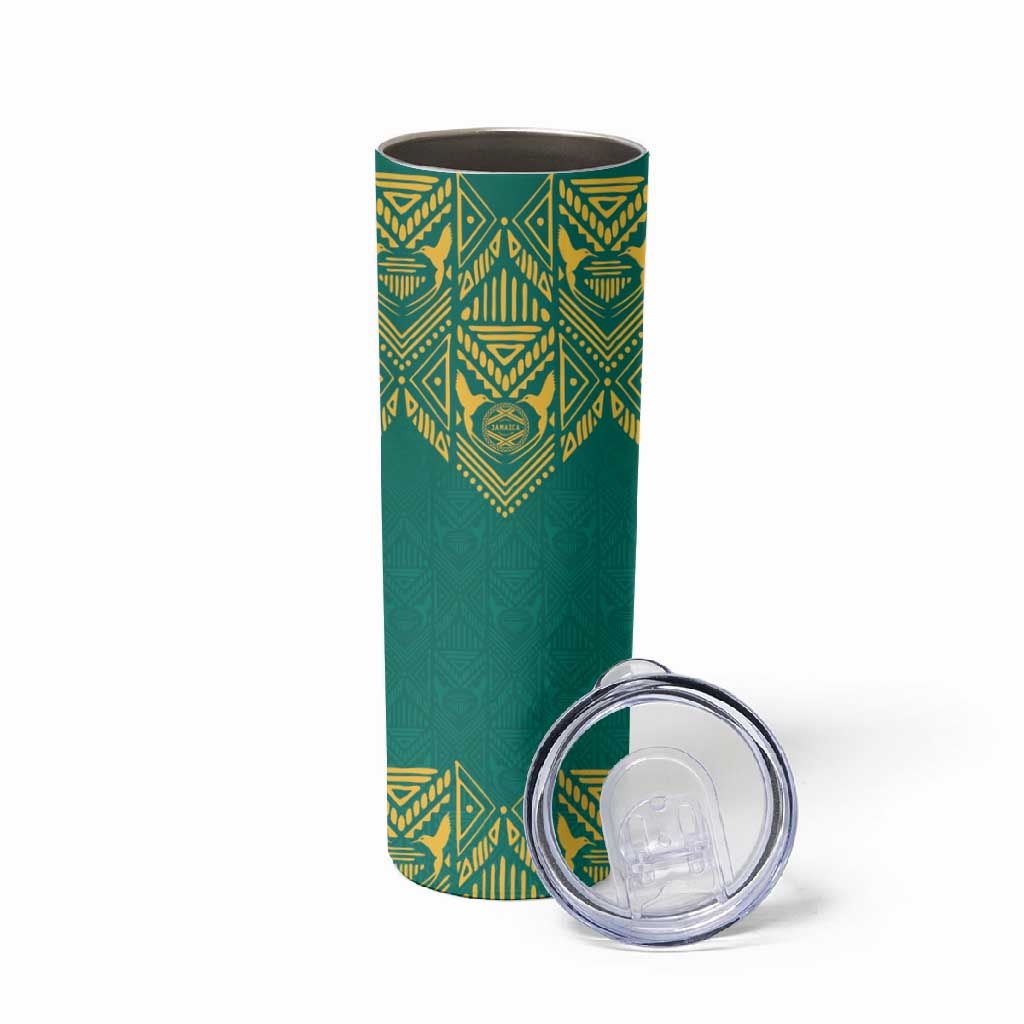 Afro-Jamaicans Tribal Custom Football Skinny Tumbler Green Style LT9