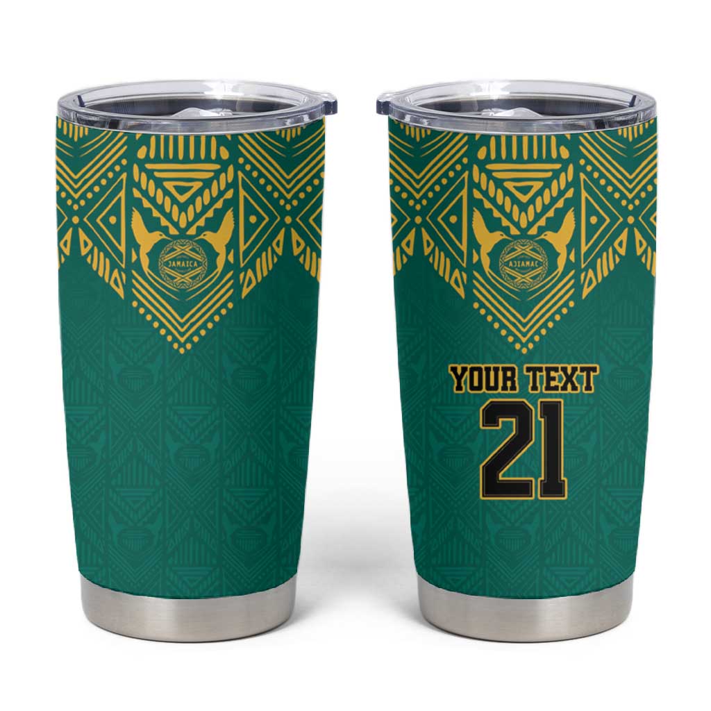 Afro-Jamaicans Tribal Custom Football Tumbler Cup Green Style LT9
