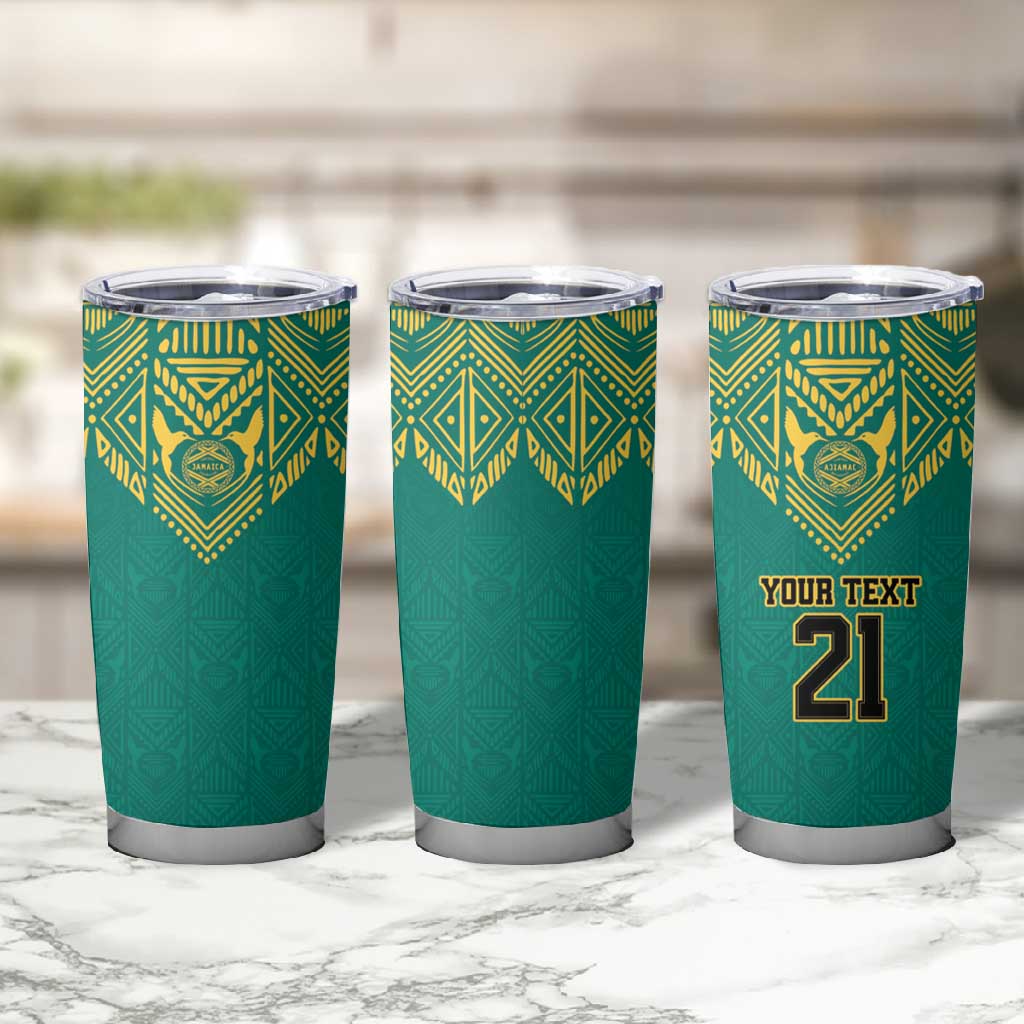 Afro-Jamaicans Tribal Custom Football Tumbler Cup Green Style LT9