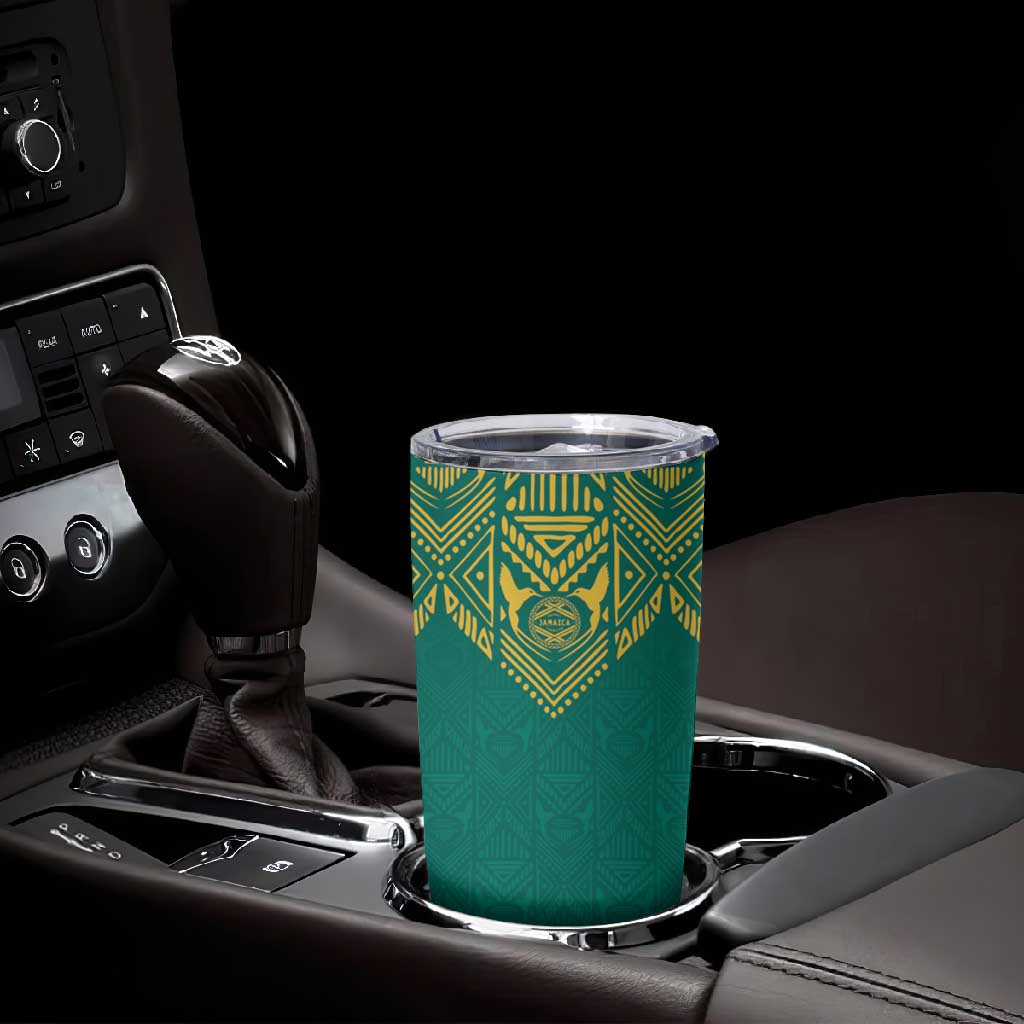 Afro-Jamaicans Tribal Custom Football Tumbler Cup Green Style LT9