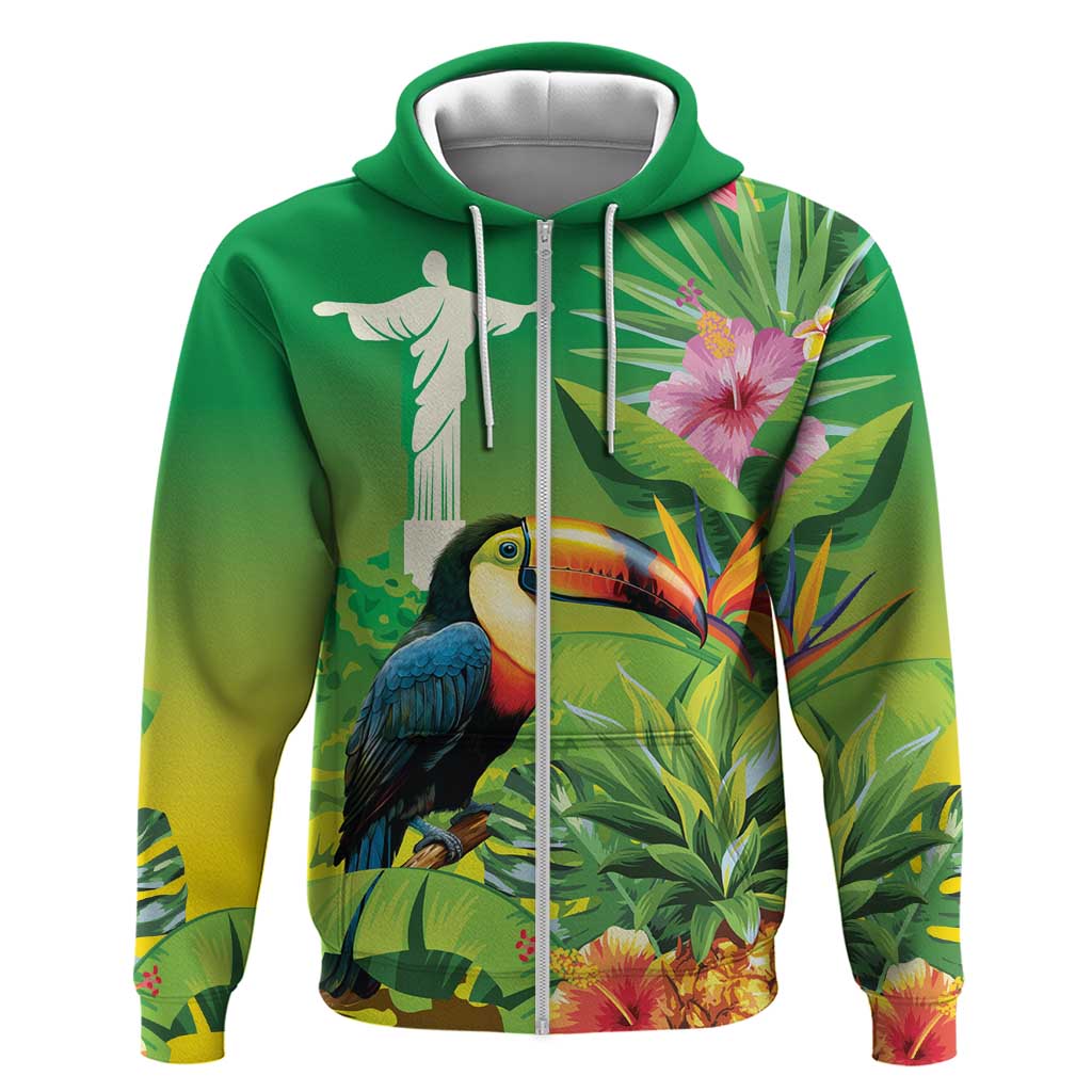 Brazil Rio-Toucan Bird Personalized Hoodie Tropical Flowers LT9