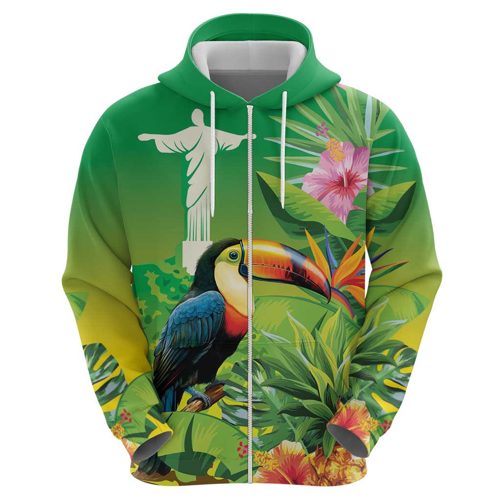 Brazil Rio-Toucan Bird Personalized Hoodie Tropical Flowers LT9